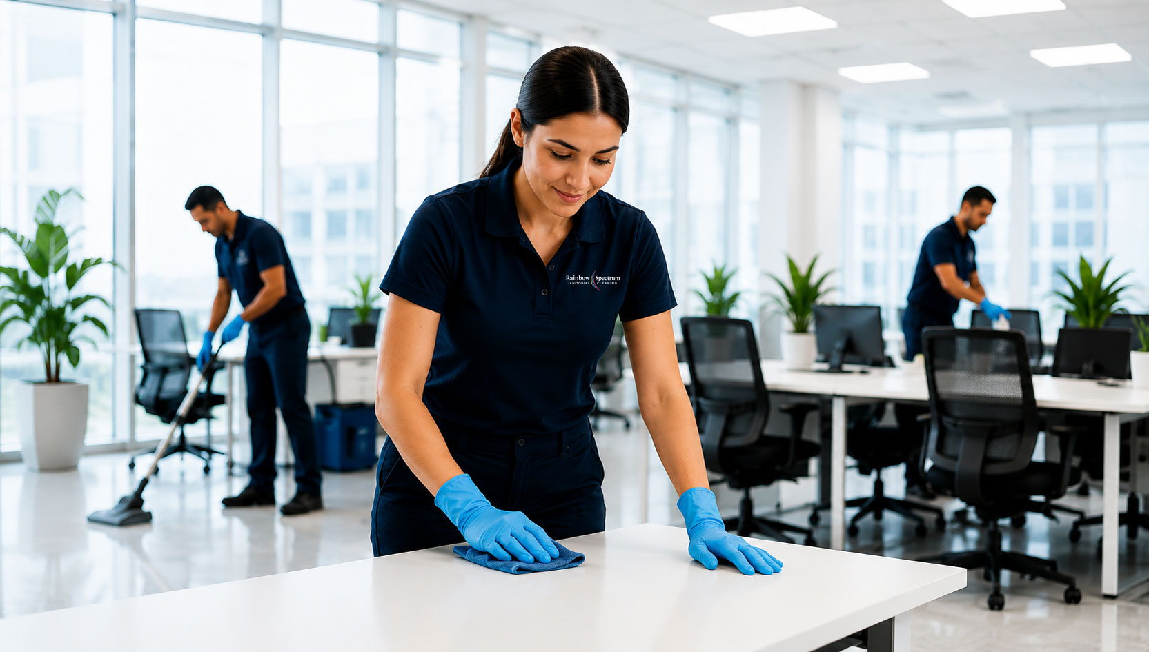 Commercial cleaning services in a South Florida office