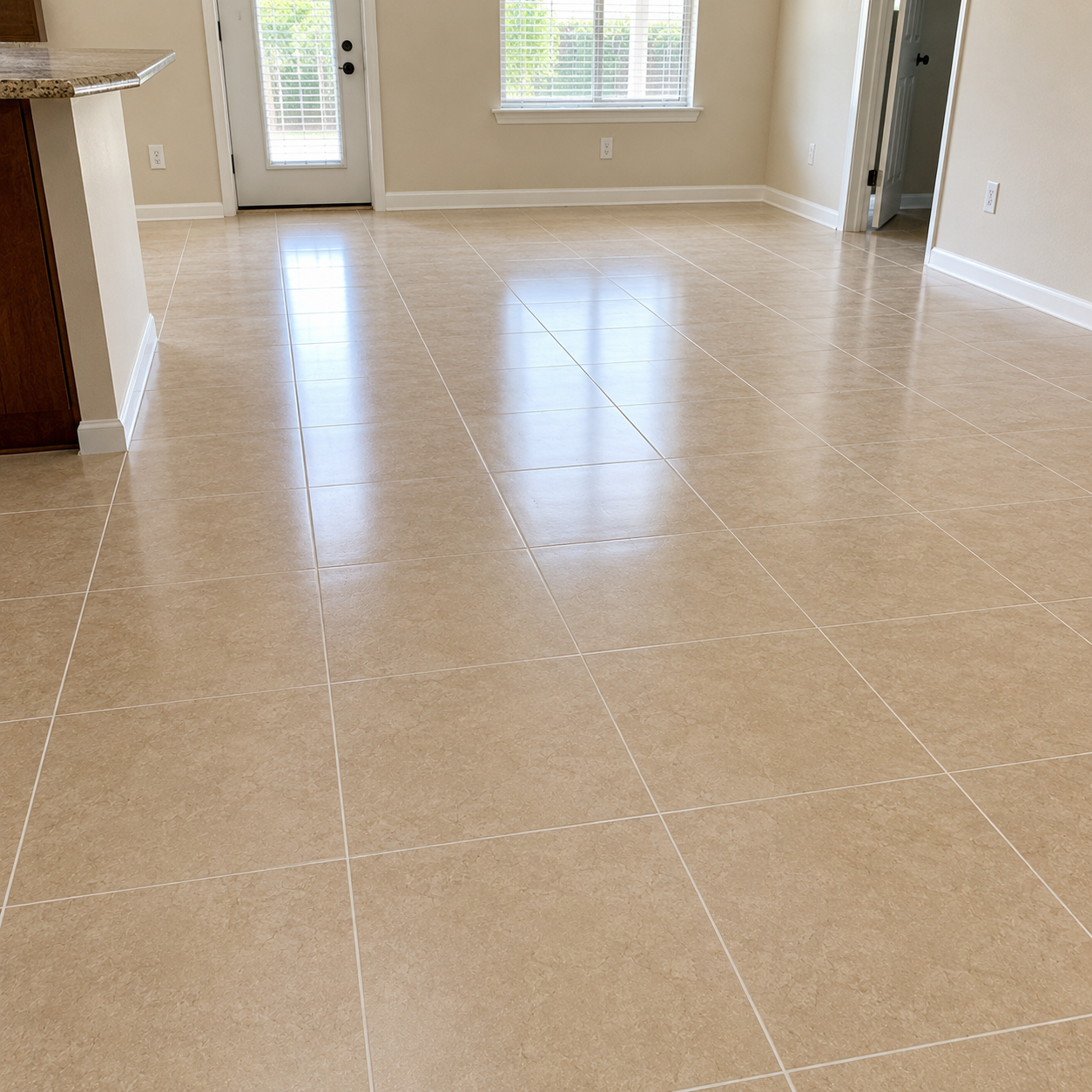Move-in or move-out floor cleaning results in an empty home